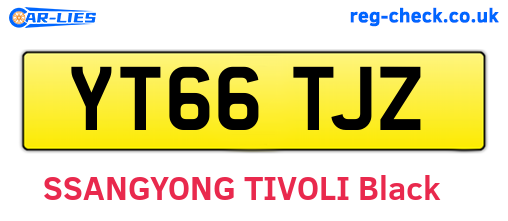 YT66TJZ are the vehicle registration plates.