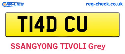 T14DCU are the vehicle registration plates.