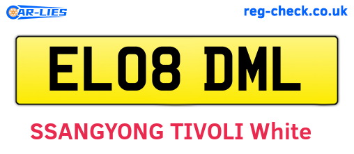 EL08DML are the vehicle registration plates.