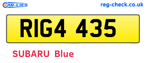 RIG4435 are the vehicle registration plates.