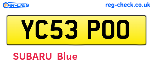 YC53POO are the vehicle registration plates.