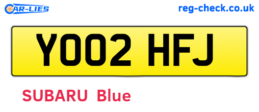 YO02HFJ are the vehicle registration plates.