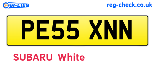 PE55XNN are the vehicle registration plates.