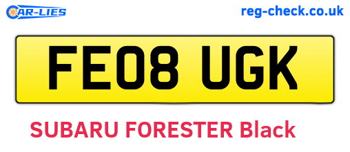 FE08UGK are the vehicle registration plates.