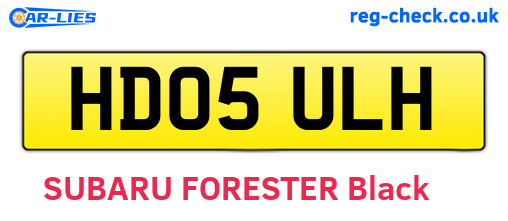HD05ULH are the vehicle registration plates.