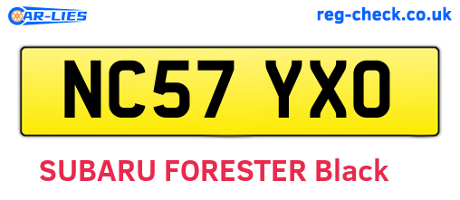 NC57YXO are the vehicle registration plates.