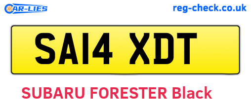 SA14XDT are the vehicle registration plates.