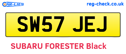 SW57JEJ are the vehicle registration plates.