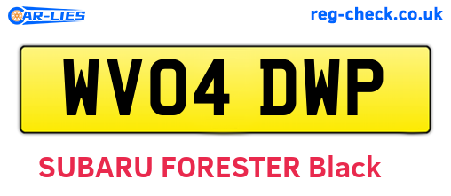 WV04DWP are the vehicle registration plates.