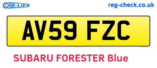 AV59FZC are the vehicle registration plates.