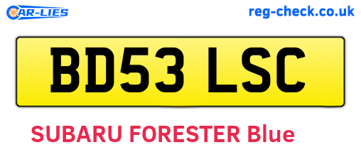 BD53LSC are the vehicle registration plates.