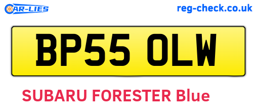 BP55OLW are the vehicle registration plates.
