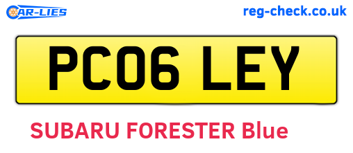 PC06LEY are the vehicle registration plates.