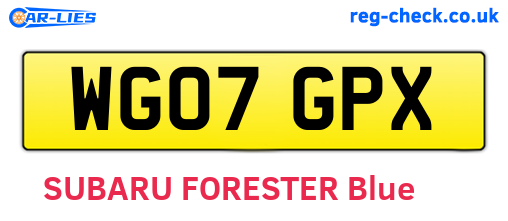 WG07GPX are the vehicle registration plates.