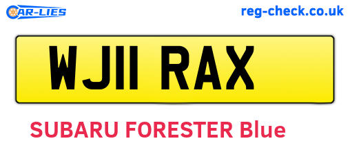 WJ11RAX are the vehicle registration plates.
