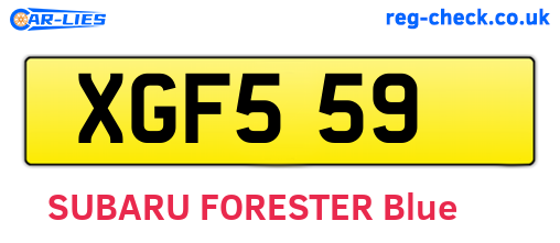 XGF559 are the vehicle registration plates.