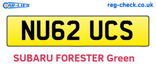 NU62UCS are the vehicle registration plates.