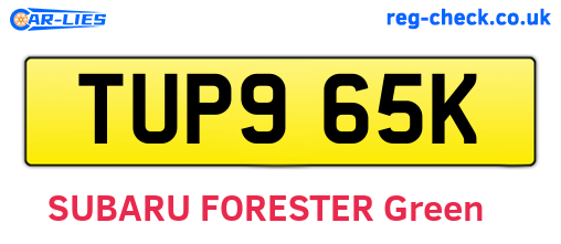TUP965K are the vehicle registration plates.