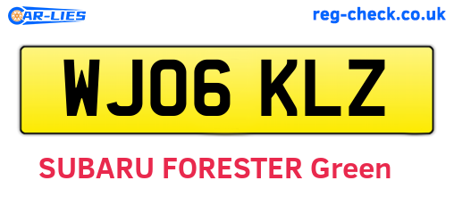 WJ06KLZ are the vehicle registration plates.