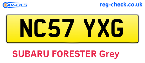NC57YXG are the vehicle registration plates.