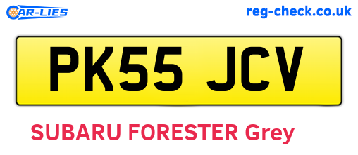 PK55JCV are the vehicle registration plates.