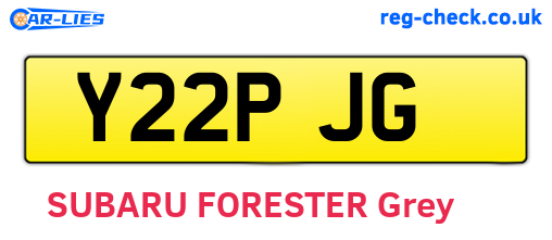 Y22PJG are the vehicle registration plates.