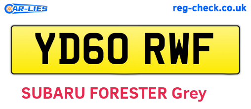 YD60RWF are the vehicle registration plates.