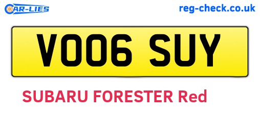 VO06SUY are the vehicle registration plates.