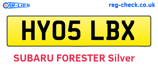 HY05LBX are the vehicle registration plates.