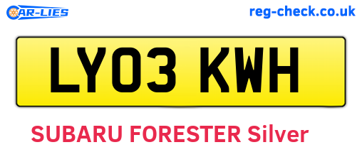 LY03KWH are the vehicle registration plates.
