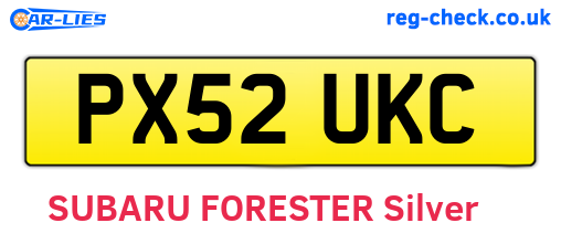 PX52UKC are the vehicle registration plates.