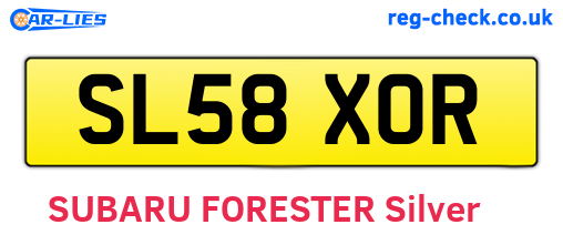 SL58XOR are the vehicle registration plates.