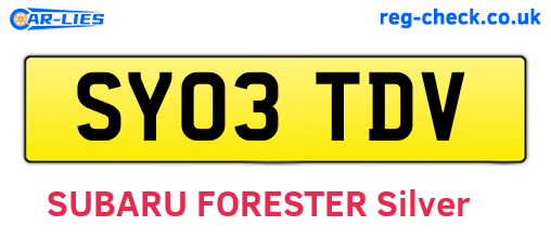 SY03TDV are the vehicle registration plates.