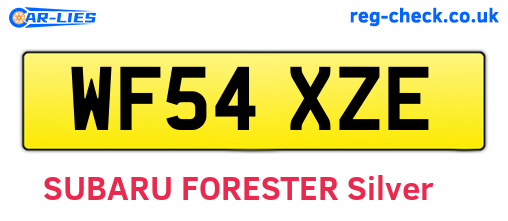 WF54XZE are the vehicle registration plates.