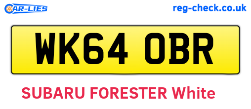 WK64OBR are the vehicle registration plates.