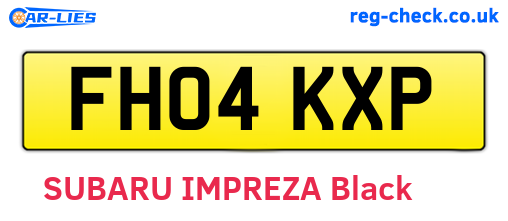 FH04KXP are the vehicle registration plates.