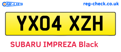 YX04XZH are the vehicle registration plates.