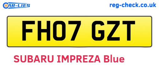 FH07GZT are the vehicle registration plates.