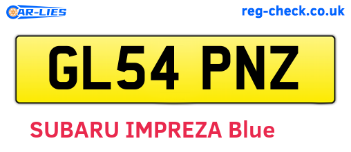 GL54PNZ are the vehicle registration plates.