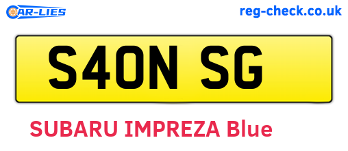 S40NSG are the vehicle registration plates.