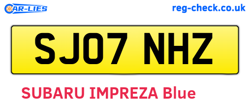 SJ07NHZ are the vehicle registration plates.