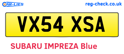 VX54XSA are the vehicle registration plates.