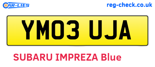 YM03UJA are the vehicle registration plates.