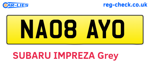 NA08AYO are the vehicle registration plates.
