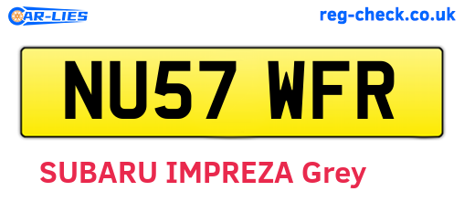 NU57WFR are the vehicle registration plates.