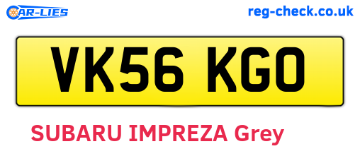 VK56KGO are the vehicle registration plates.