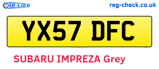 YX57DFC are the vehicle registration plates.