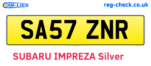 SA57ZNR are the vehicle registration plates.