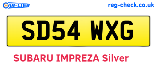 SD54WXG are the vehicle registration plates.
