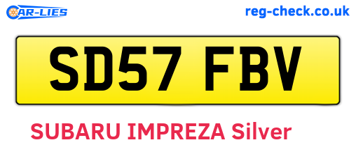 SD57FBV are the vehicle registration plates.